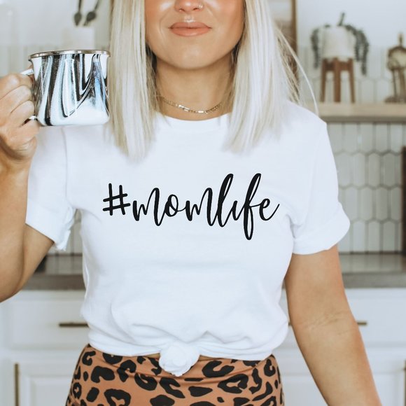 Mom Life T-shirt, Mama Shirt, Mom Life Shirt, Mom Tee - White - Picture 2 of 5